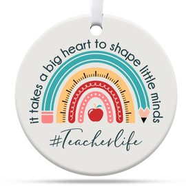 Teacher Appreciation Gifts, Teacher Gifts for Women, Thank You Gifts from Students, Teacher Gifts, It Takes a Big Heart to Shape Little Minds Ceramic Ornament