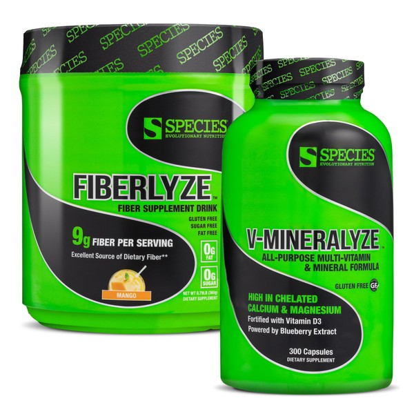 Species Nutrition Species Bundle: Fiberlyze Mango Fiber + V-Mineralyze Multivitamin