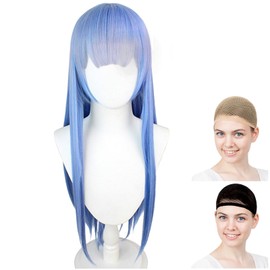 CaseEden 6027 Re:Zero - Starting Life in Another World Cosplay Wig, Lizero, Lem Long, 31.5 inches (80 cm), Light Blue