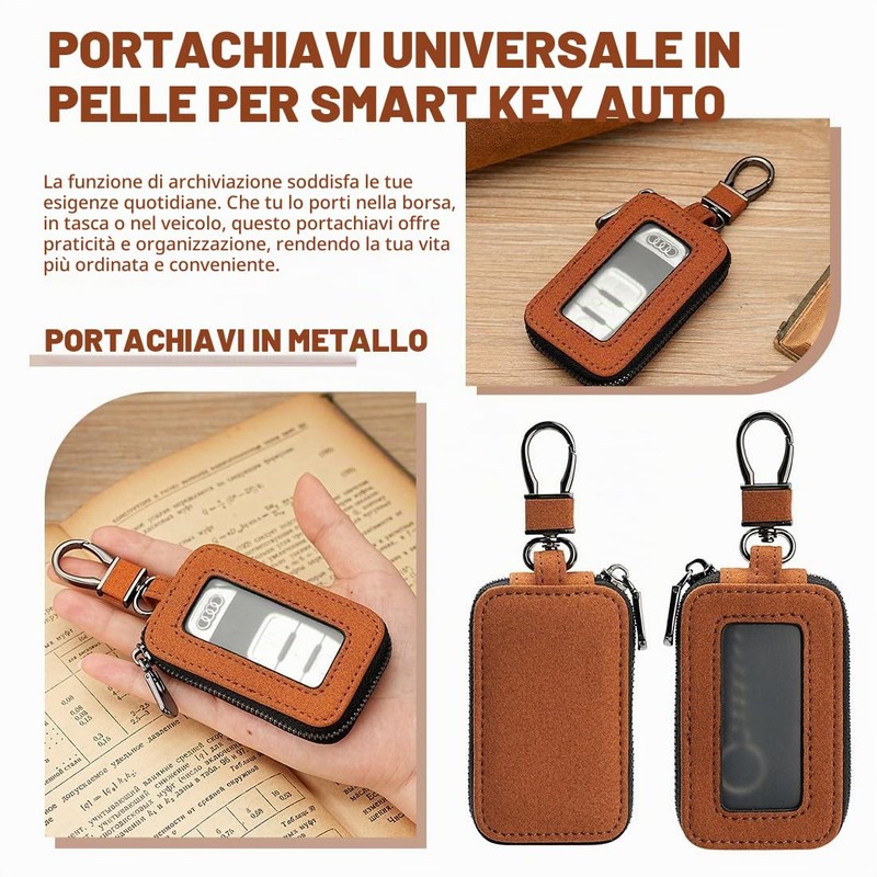 JYNXOR Portachiavi Auto in Pelle Sintetica - Custodia Universale Compatibile