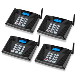 Intercoms Wireless for Home Hands Free, Upgrade Two Way Intercom 5300 Feet Range, Full Duplex Wireless Intercom System for Home Use, Home Communication System with Clear Sound(4 Packs, Black)