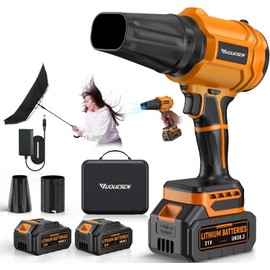 Cordless Leaf Blower Handheld with 2 Batteries and Charger Lightweight Electric Blower for Lawn Care Patio Cleaning Leaves Dust Green