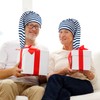 Eurzom 2 Pcs Men's Night Cap Striped Pajama Hat Adjustable