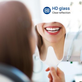 JMU 2 Pcs Tooth Shaped Mirror, Dental Handheld Mirror for Dental Clinic Salon Makeup Home, Purple