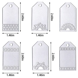 ABTOLS Metal 6pcs Label Bookmark Cutting Dies for Card Making, Tags Die Cuts Note Embossing Stencils Template Mould for Card Scrapbooking and DIY Craft Album Paper Card Decor
