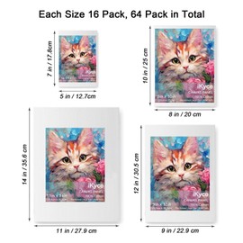 iKyce Canvas Boards for Painting - 64 Pack - 5 x 7, 8 x 10, 9 x 12, 11 x 14 inch Super Value Pack, 100% Cotton Pre-Primed Canvas Panels for Art Supplies, Acrylic, Oil, Watercolor, Tempera Paints