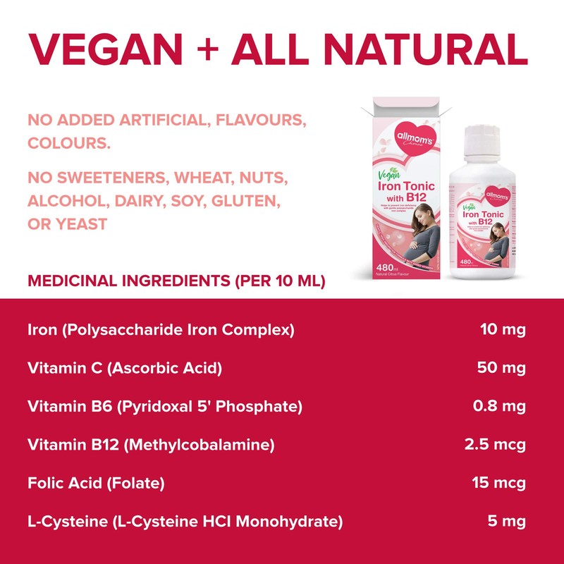 Vegan Liquid Iron Supplement for Pregnant Women with Blood Builder