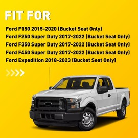 HLUCHY Black Center Console Armrest Cover Compatible with Ford F150 2015-2020,F250 F350 F450 2017-2022,Expedition 2018-2024,PU Leather Armrest Box Cover, Anti-Scratch Protector