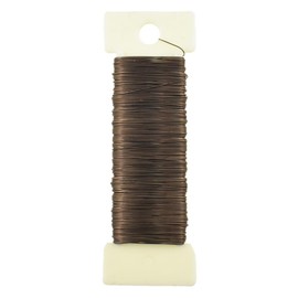 HAHIYO 26Gauge Coffee Color Metal Floral Wire - 1Roll, 38Yards(115Feet) - Flexible Paddle Wire Florist Wire Garden Wire for Craft Christmas Wreath Flower Arrangement Bouquet Wrapping Wedding DIY