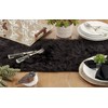 Saro Lifestyle Faux Fur Design Topper Table Runner, Black, 15"x36"