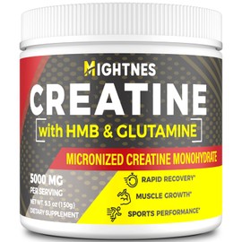 Creatine HMB, Creatine Powder for Men & Women, Micronized Creatine Monohydrate for Muscle Growth & Recovery and Increased Strength, Performance, Creatine HMB with Glutamine, Gluten Free, 30 Servings