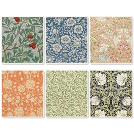 Whaline Whaline William Morris Swedish Kitchen Dishcloth Vintage Floral Absorbent Cotton Kitchen Towel Colorful Flower Dish Towel for Party Home Housewarming Cleaning Counter Wipes, 7 x 8 Inch, 6Pcs
