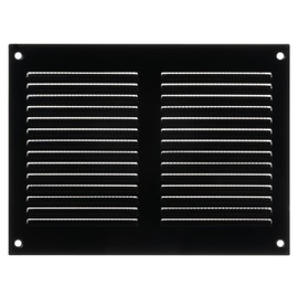 LIRAST 6x4 Vent Cover with Built-in Screen - Black Return Air Grille for Wall or Ceiling - Rectangular Metal HVAC Ventilation Register - Outer Dimensions: 7.87" W x 5.91" H