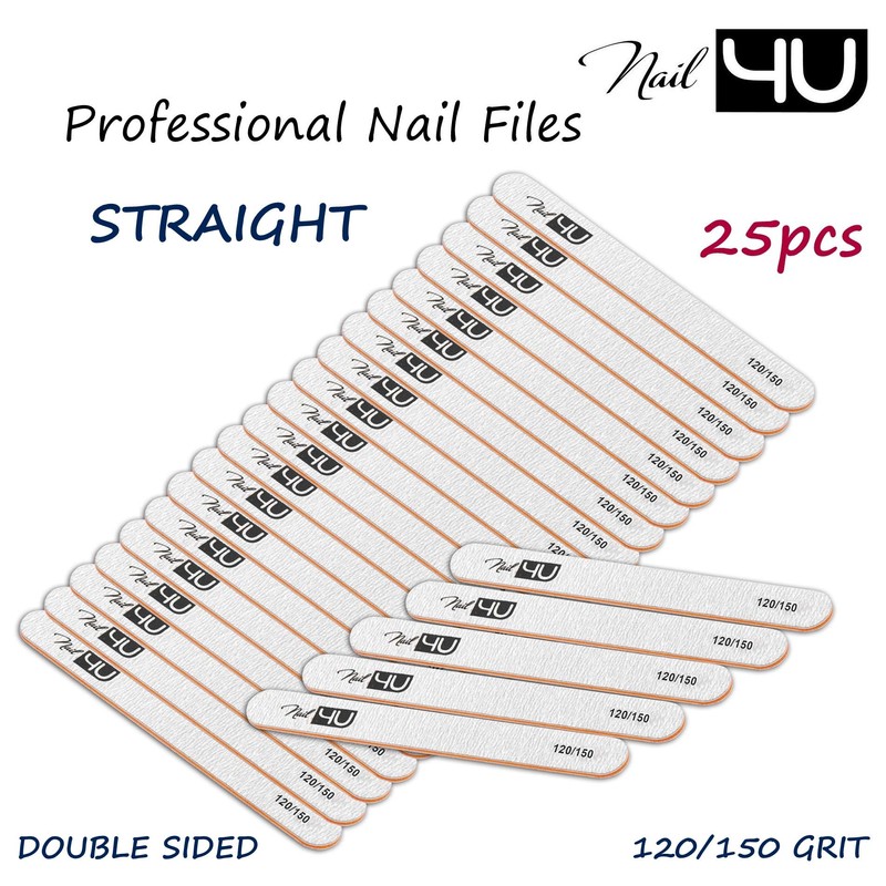 Nail Files Straight Professional Emery Boards for False Nails Acrylic
