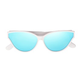 Body Glove Women's Lana Sunglasses Polarized Cat Eye, White, 61 mm