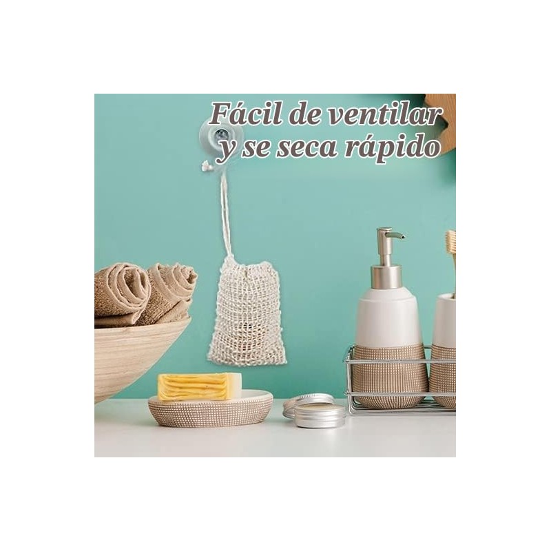 50 soap bags mesh exfoliating, 100% natural sisal soap pouch,