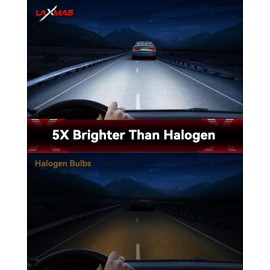 Laxmas 9005 Light Bulb, Ultra Bright 6000K Pure White Fog Light Bulbs, IP68 Waterproof,60000h Lifespan, Pack of 2