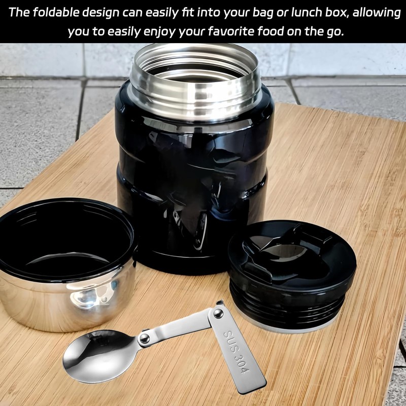 2 Pcs Folding Spoon and Fork,304 Stainless Steel Spork Portable
