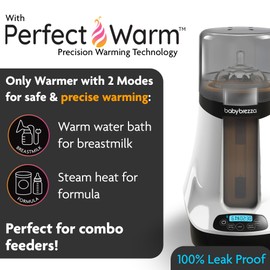 Baby Brezza Smart Baby Bottle Warmer, Breastmilk Warmer + Defroster – Free App - Only Brand with Different Temperatures for Breastmilk + Formula - Universal Fit for All Bottles + Milk Bags