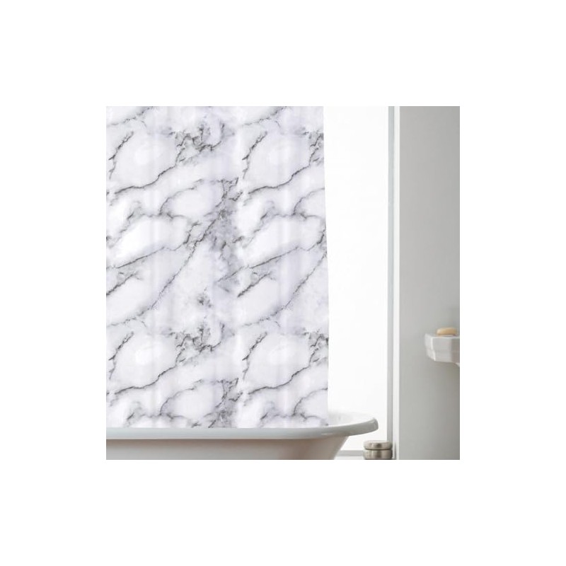 COUNTRY CLUB Shower Curtain with Rings Marble
