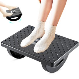 UQMIQURA Comfortable Foot Rest Desk, Adjustable Footrest Under Desk, Non-Slip Desk Footrest with Ergonomic Plastic Cushion and Massage Points for Office Comfort