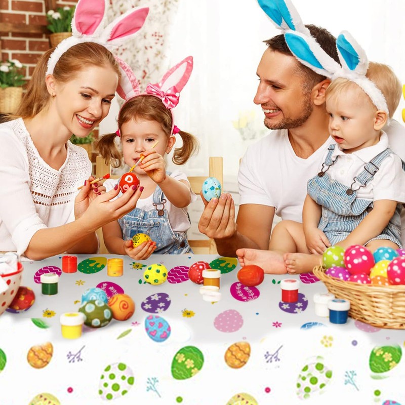 ZNDFTW Easter Table Cloth, 137x274cm Easter Tablecloths, Raster Table, Easter
