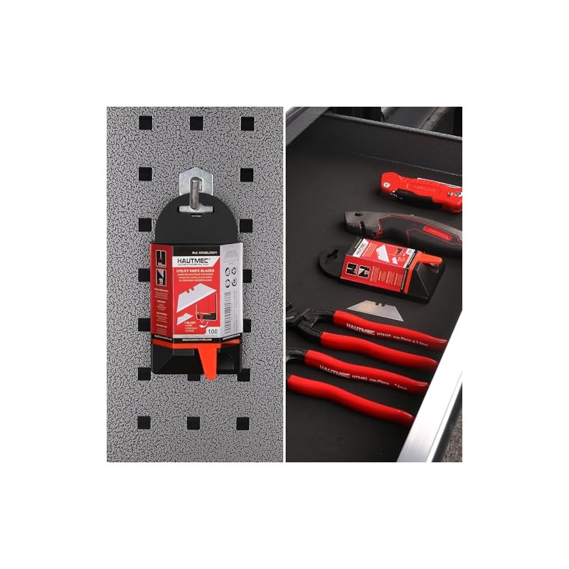 HAUTMEC 100 Pack Utility Knife Blades, Standard Box Cutter Blades