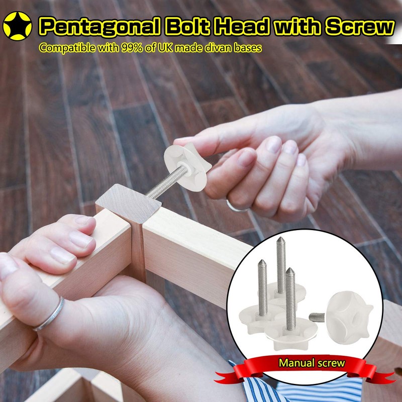 drado 4 Pack Headboard Fixings, M8 Headboard Bolts for Bed,