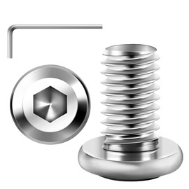 Mywish - 30 tornillos M8 M8 de cabeza plana M8 x 1.25 tornillos hexagonales de cabeza plana, tornillos hexagonales de acero inoxidable 304 tornillos de rosca completa, acabado brillante y llave