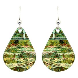 Water Lilies Monet Earrings by d'ears Non-Tarnish Sterling Silver French Hook Ear Wire