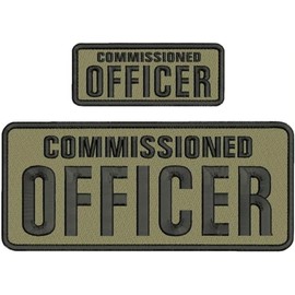 Special Patches for Velcro Patches for Employee Commissioned Officer Embroidery Patch 4X10 and 2X5 Hook On Back Big Chevron Black-On-Coyote-Tan Mod-GHJK9856-6