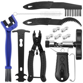 HUYUE Chain Riveter Bicycle Chain Tool with Chain Pliers Chain Lock Pliers Cleaning Brush Bicycle Chain Rivets for 6-12 Speed Bicycle Chain
