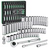 SK 1/4" Drive Socket Set with 160-P Ratchet, 52-Piece, SAE