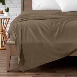Oversized King Taupe Flat Sheet 600 Thread Count 100% Egyptian Cotton 1 Piece Flat Sheet Soft & Silky Cool Luxury Sateen Weave for Home & Hotel Oversize