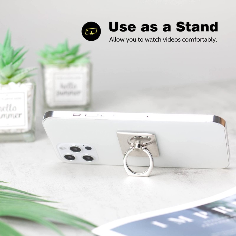 [2 Pack] Square Sparkling Cell Phone Ring Holder Stand,360 Degree