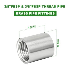 TAISHER 10 Pcs 304 Stainless Steel Cast Pipe Fitting, Coupling, 3/8" x 3/8" BSP Female Threaded, for Water Oill Air Gas