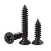 FandWay Phillips Flat Head Self-Tapping Screws, Black Carbon Steel Countersunk