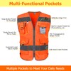 TCCFCCT Reflective Vest 9 Pockets High Visibility Safety Vest for