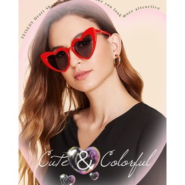 FEISEDY Heart Shaped Acetate Sunglasses Stylish Clout Eyewear Women Sun Glasses B2421