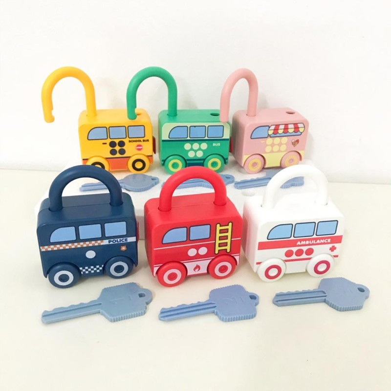 6PCS Unlocking Toys and Matching Keys Toy Preschool Learning Toys