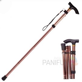 Funny height adjustable folding cane folding cane hiking cane disabled cane 1Foldable Cane-Brown