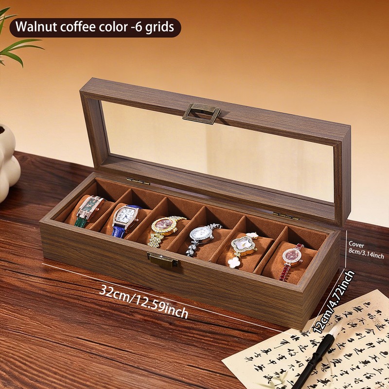 Wooden Watch Display Box for Watch Collection Storage – Glass