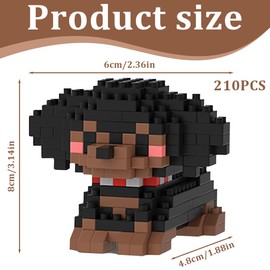 PYAIOVR Pack of 1 Dachshund Building Blocks, Micro Building Blocks, Cute Dog Blocks, 3D Model Dachshund Mini Building Blocks Toy, Fun, Brick Building Blocks Set, Gift for Children (G)