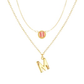 Yuoos Baseball Initial Necklace Baseball Short Pendant Choker Gold A-Z Letter Pendant Necklace Mom Themed Jewelry Gifts Daughter Gifts Graduation Chritmas Birthday (M)