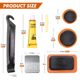 OLCANA Bike Tire Repair Kit Bike Tube Repair Set with 12pcs Patches, Sandpaper, Metal Rasp for MTB Road Bike and Motorcycle