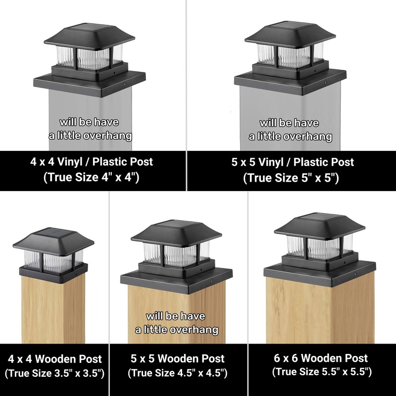 Dynaming Solar Flame Post Cap Lights Outdoor, Solar Powered Fence