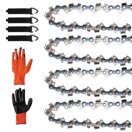 Anxingo 4 Pack 56 Drive Links Chainsaw Chain, 16 Inch 3/8" LP Pitch .043'' Gauge, Replacement for Milwaukee Replacement for EGO Replacement for DeWalt more