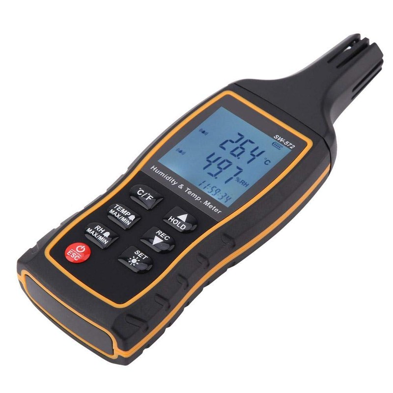 Walfront Digital Temperature and Humidity Meter SW572 Digital Psychrometer Thermo