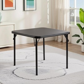 VECELO 24'' Kids Folding Activity Card Table, with Ultra Soft Padded Tabletop, 1 Piece, Solid Black