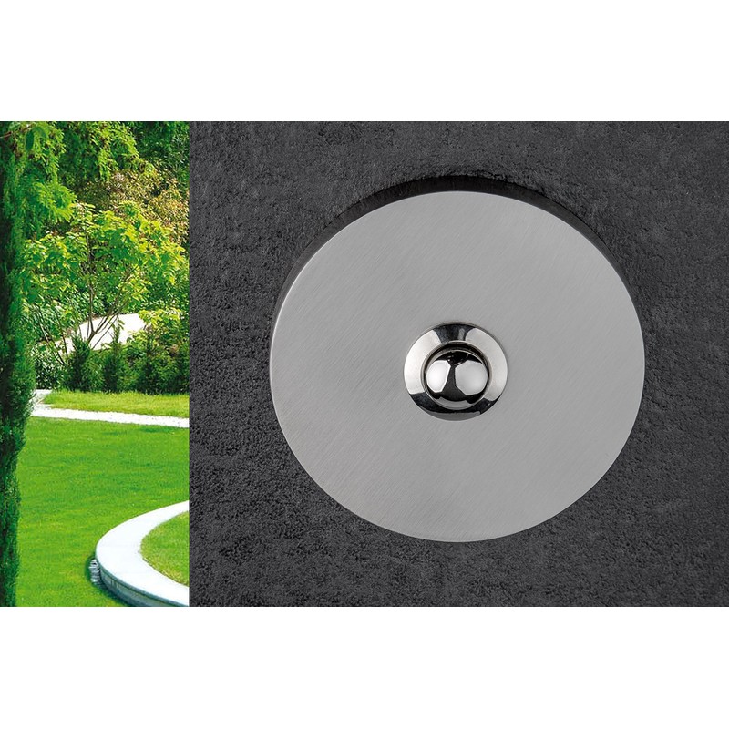 HUBER Surface-Mounted Bell Push Single Round Made of Real Metal